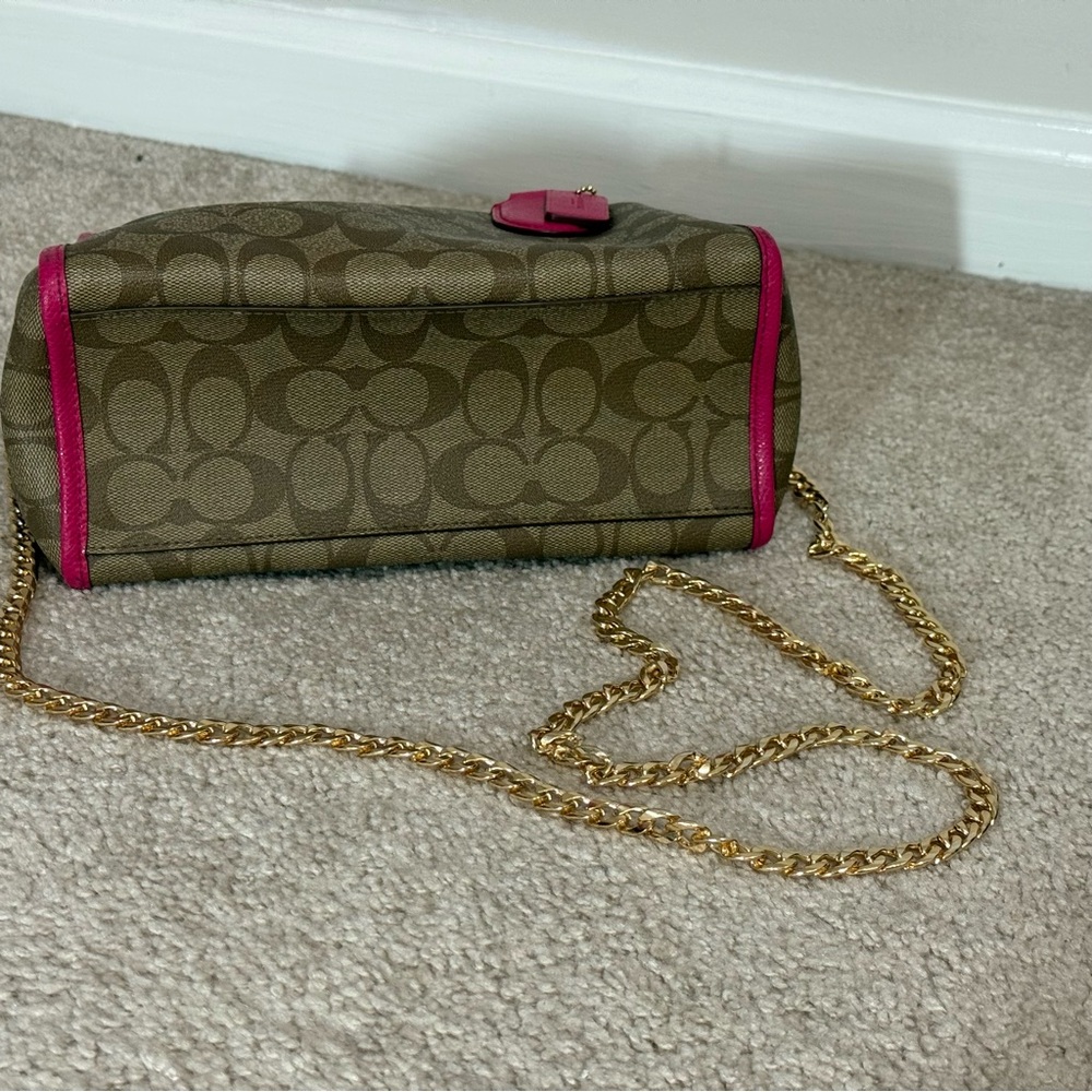 Coach Signature Bennett Brown and Pink Mini Satchel - Picture 4 of 16